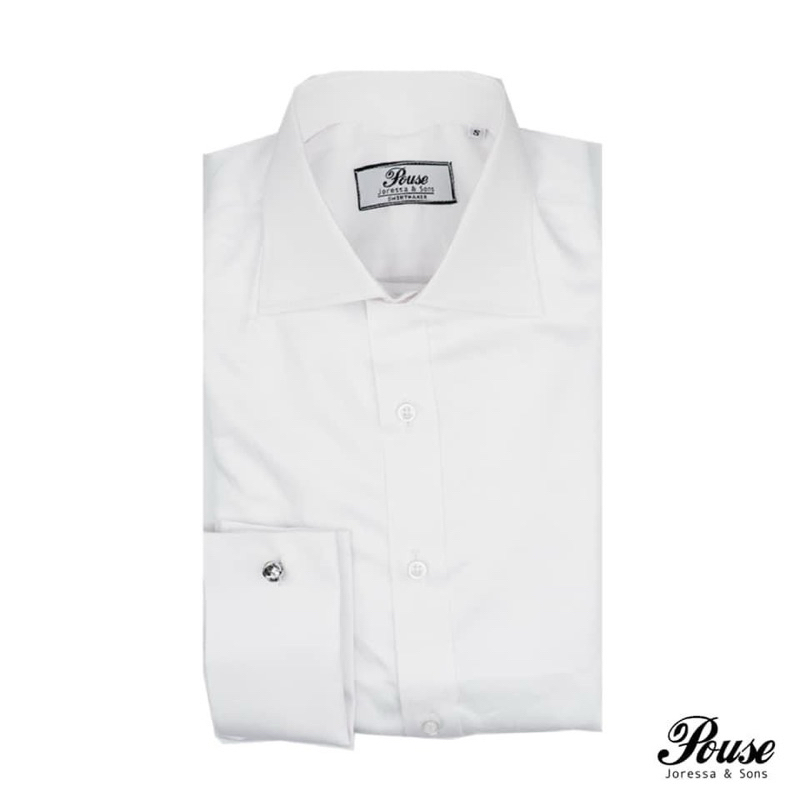 white slim fit french cuff shirt ( Made to order 7-14 days)