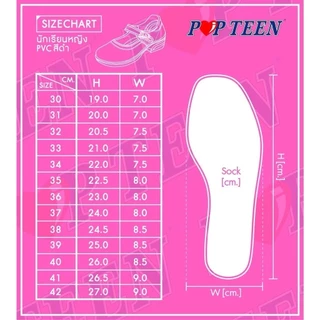 รองเท้านักเรียนหญิง POPTEEN ป๊อปทีน รุ่นใหม่ล่าสุด🔥ลดสูงสุด30%🔥 ออกบิลเบิกโรงเรียนได้❗️