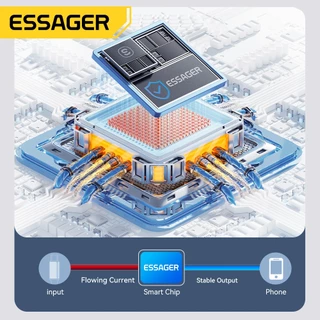 Essager 6A 120W สายเคเบิล USB ถึง Type-C พร้อมจอแสดงผลแบบดิจิทัล สายชาร์จเร็ว A ถึง C สำหรับ Xiaomi