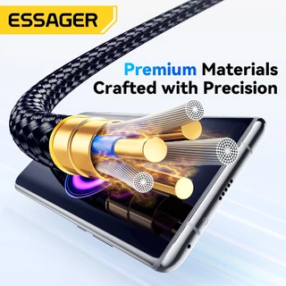 Essager 6A 120W สายเคเบิล USB ถึง Type-C พร้อมจอแสดงผลแบบดิจิทัล สายชาร์จเร็ว A ถึง C สำหรับ Xiaomi