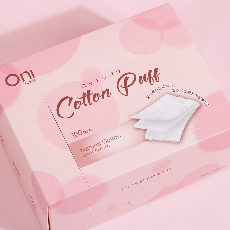 Oni Cotton Puff 100 Pcs ผลิตจากฝ้ายบริสุทธิ์