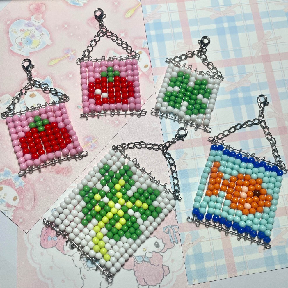 ภาพม่านลูกปัด (มีสายพวงกุญแจให้) 🍀🍅🐠