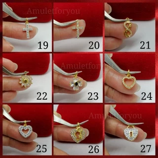 จี้ทอง 18k ฝังเพชรสวิสแท้ (ขนาดเล็ก)​ พร้อมห่วงกลม