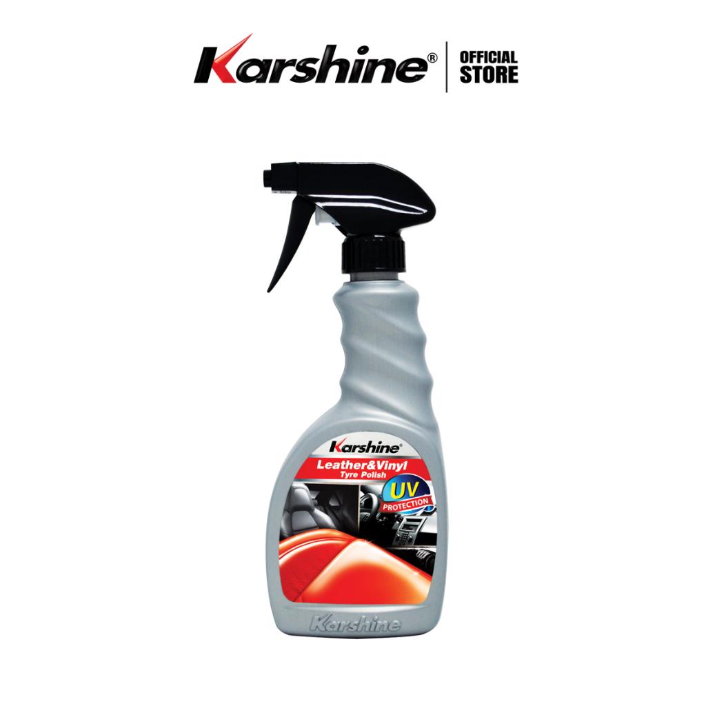 Karshine Leather & Vinyl Tyre Polish เลเธอร์ ไวนิล ไทร์ โพลิช สเปรย์เคลือบเงาสูตรพิเศษ ขนาด 500 ml.