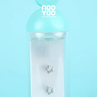 NooYoo ต่างหูสำหรับผิวแพ้ง่าย Star Crystal Surgical Steel (สีขาว/สีฟ้า)