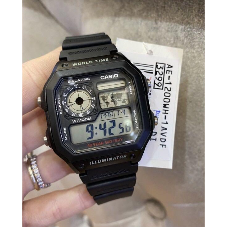 นาฬิกา Casio รุ่น AE-1200WHD-1A และ AE-1200WH นาฬิกาข้อมือผู้ชาย World time  -ของแท้ 100% ประกันศูนย์ CMG 1 ปี