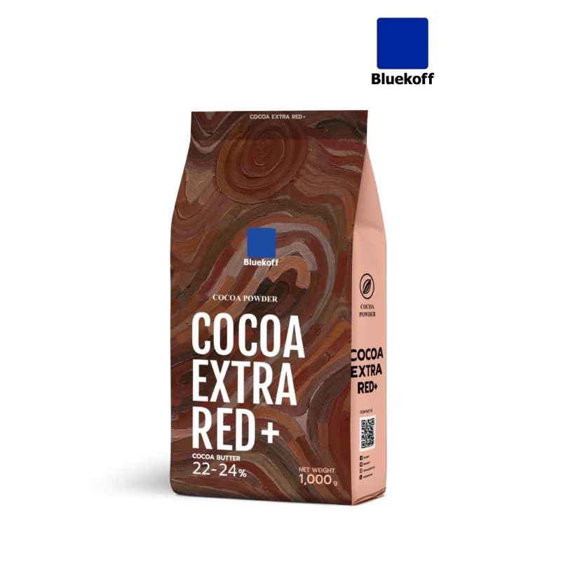 Bluekoff ผงโกโก้ เกรดพรีเมี่ยม นำเข้าจากฝรั่งเศส Cocoa Extra Red Plus + (บรรจุ 1,000กรัม)