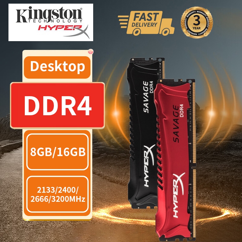 【จัดส่งจากกรุงเทพฯ】Dsktop DDR4 RAM Kingston Savage 8 16GB DIMM 2400 2666 3200MHz 288Pin 1.2V PC4 1280 2130 2560