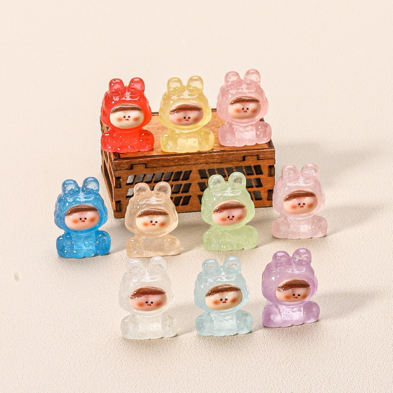 พร้อมส่งจากไทย เรซิ่น3d เรืองแสง น้อง Lily จิ๋ว diy (1Set 10ชิ้น)