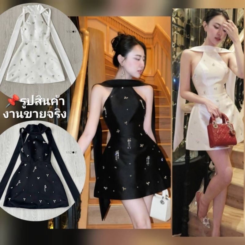 ชุดคุณภาพดี ตรงปก ร้านนี้มีพร้อมส่งเลย ไม่ต้องเช็ค*ส่งไว เดรส ชุดออกงานสี​ ขาว​ ดำ​ Vigor