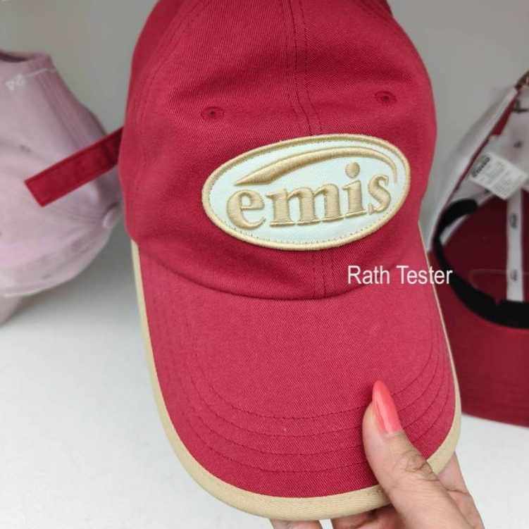 รุ่นใหม่ หมวก Emis Beige Trimming Ball Cap สี Red ของแท้ 100% พร้อมส่ง