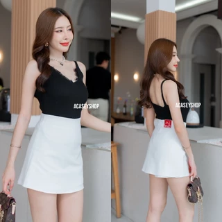 Acasey กางเกงกระโปรง ดีเทลเรียบหรูสุดๆ ผ้าดับเบิ้ล กระโปรงรอบ ซิปข้าง มีซับใน ไซส์ S - XL