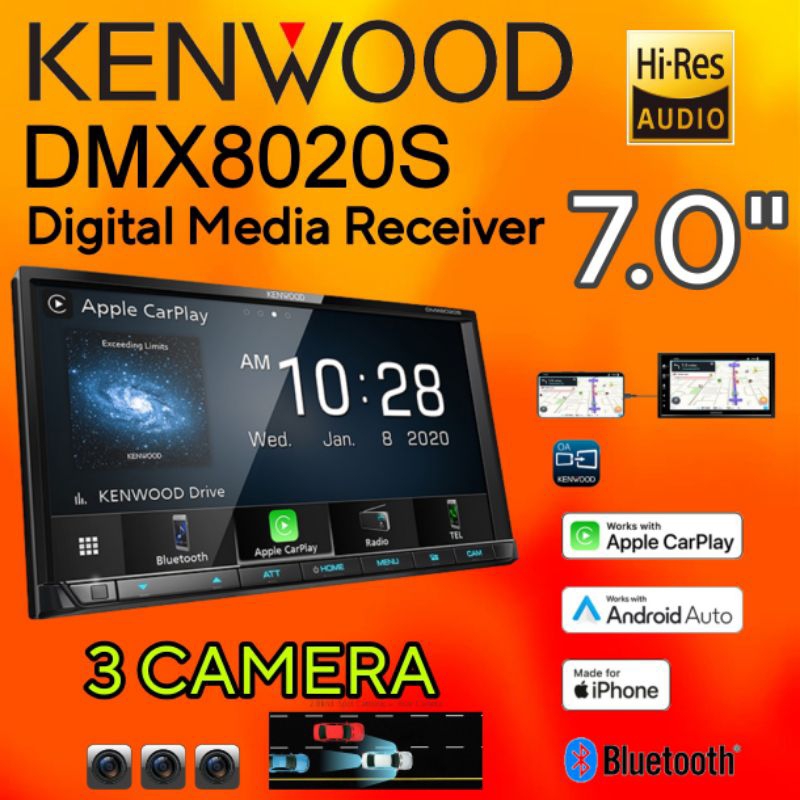 KENWOOD DMX8020S เครื่องเสียงรถยนต์ ขนาด 2 ดิน คุณภาพสูง สัญชาติ🇯🇵