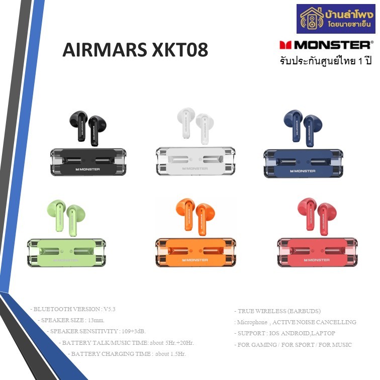 Monster หูฟังไร้สาย AirMars XKT08