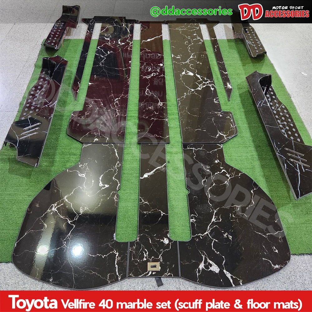 ชายบันไดและถาดปูพื้นรถยนต์ ลายหินอ่อน Alphard Vellfire 40 2023 2024 2025 ทักแชท ก่อนสั่งนะครับ