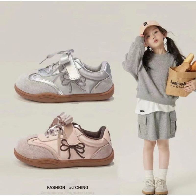 รองเท้าผ้าใบลูกสาว แต่งโบว์ น่ารักก คอลใหม่แม่ๆจัดให้ลูกหน่อยค่า