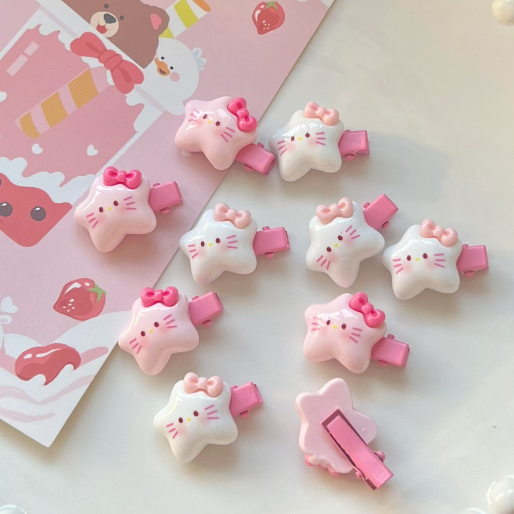 (พร้อมส่ง ) กิ๊บดาวคิตตี้น่ารักการ์ตูนดาวสีชมพู สีขาว กิ๊บติดผมเครื่องประดับผมสวยหวานสําหรับเด็กหญิง สีหวานๆขายเป็นชิ้น