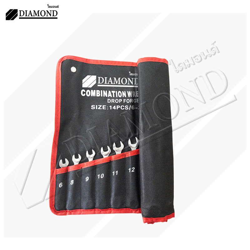 Diamond ประแจแหวนข้างปากตาย ชุดประแจแหวนข้างปากตาย ชุดประแจ ประแจ ขนาด 6-24mm 14ตัว/ชุด - 1