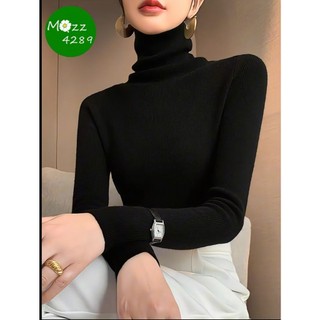 MQzz4289 *พร้อมส่ง* เสื้อกันหนาวแขนยาว คอเต่า แขนยาว เข้ารูป ผ้านิ่มสไตล์ใหม่ Freesize