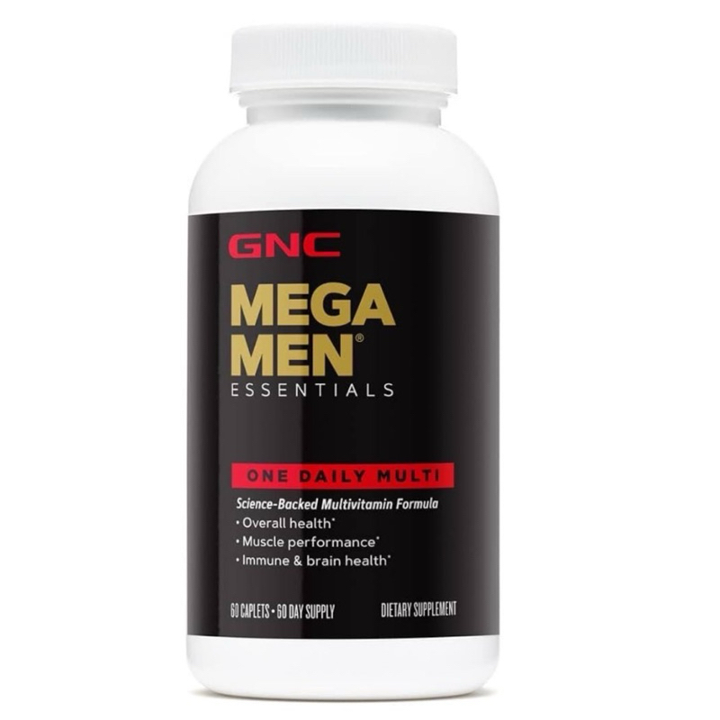 [ GNC ]❇️MEGA MEN ( ONE DAILY MULTI )( มัลติวิตามิน สำหรับผู้ชาย )( 60 CAPLETS )