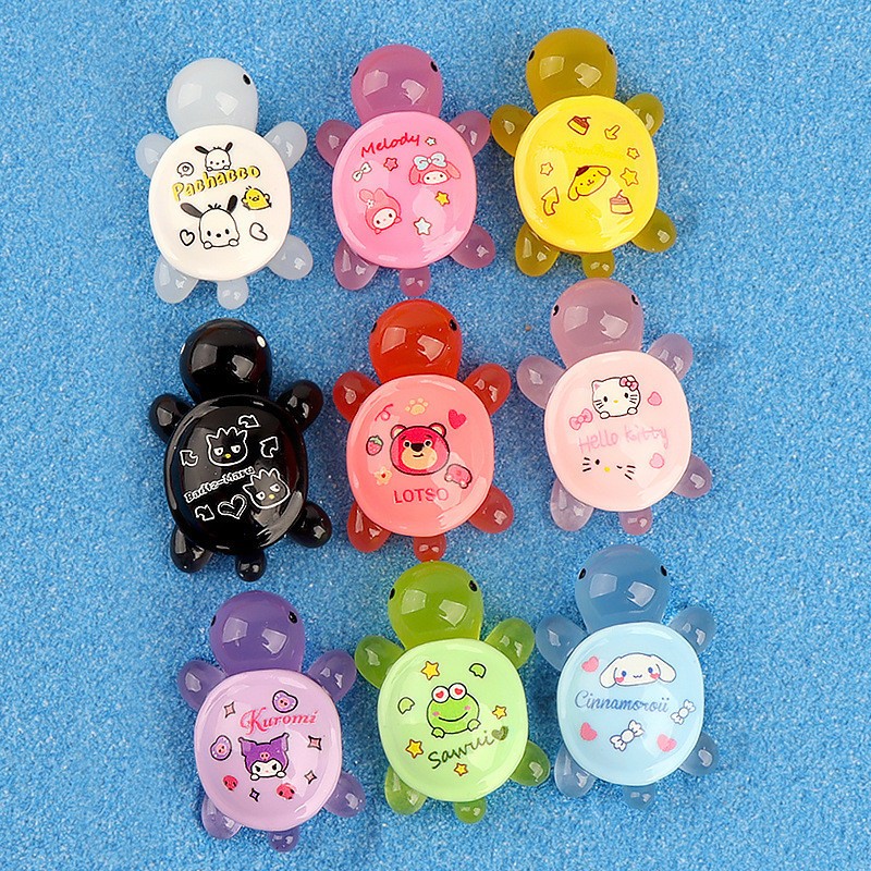 สีสุ่ม5ตัว✔[🇹🇭พร้อมส่ง🎁]ภูมิทัศน์ไมโครสร้างสรรค์เต่าเรืองแสงทําเองเครื่องประดับเต่าขนาดเล็กลึกลับกระเป๋าอุปกรณ์ ty02