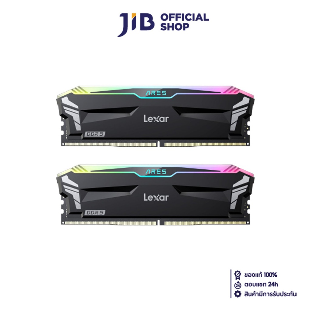 32GB (16GBx2) DDR5 7200MHz RAM (หน่วยความจำ) LEXAR ARES RGB DDR5 (AMD EXPO & INTEL XMP) (BLACK) (LD5