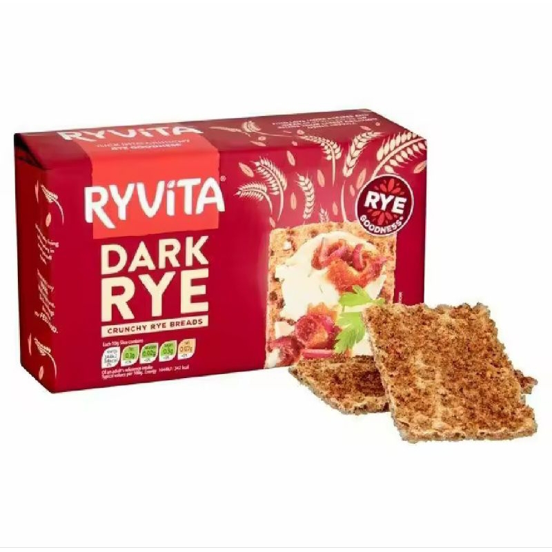 Ryvita Dark Rye Crunchy Breads 200g - ไรย์วิต้า ขนมปังอบกรอบชนิดแผ่น รสดาร์ค ขนาด 200 กรัม