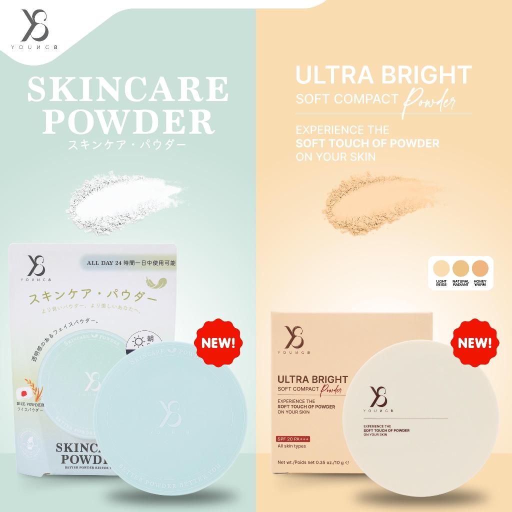 Y8 แท้ 100 %ส่งด่วน แป้งพัฟ Skincare Powder , แป้งผสมรองพื้น Ultra Bright , บำรุงผิวหน้า แป้ง ปกปิด