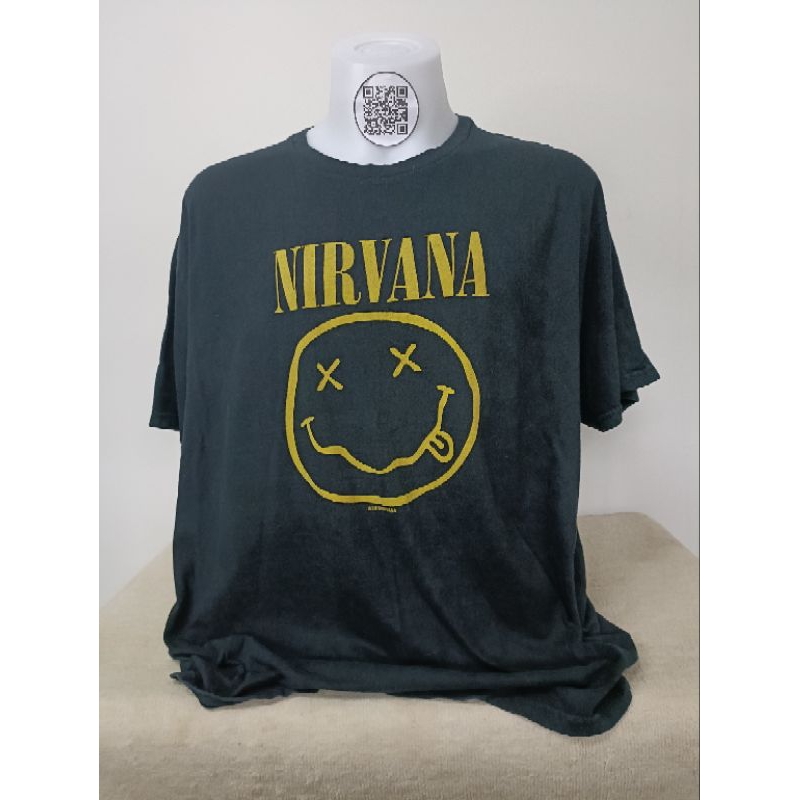 เสื้อยืดวินเทจ ลายวงดนตรี NIRVANA ตอกปี2016 รอบ อก52"ยาว26" เทียบไซส์ 5XL