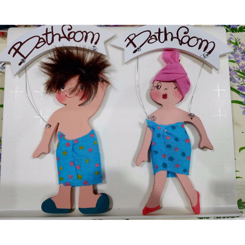 ป้ายไม้แขวนหน้าห้องน้ำ/Bathroom ชาย-หญิง ของขวัญปีใหม่ ของขวัญวันคริสต์มาส