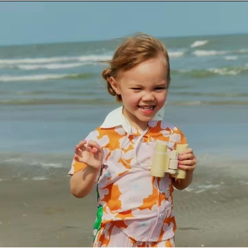 (New) พร้อมส่ง Endless Holiday Mini Everyday Shirt Happy Tangerine & Baby Blue 12-18 5T