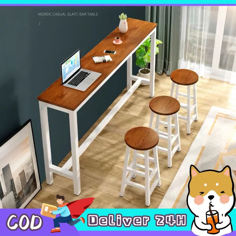 Dogegg🐶โต๊ะบาร์สูง วัสดุไม้และเหล็ก แข็งแรง รับน้ำหนักได้เยอะ โต๊ะสำหรับใช้ในร้านคาเฟ่ บาร์ เลานจ์