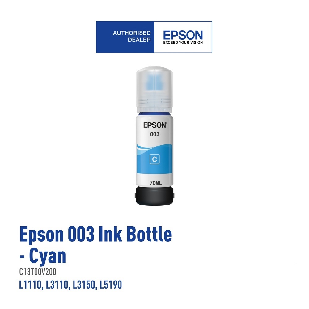 หมึก Epson 003 แท้💯% Epson L3110 / L3150 / L5190/L3210/L3216/L3250/L3256/L5290/L5296