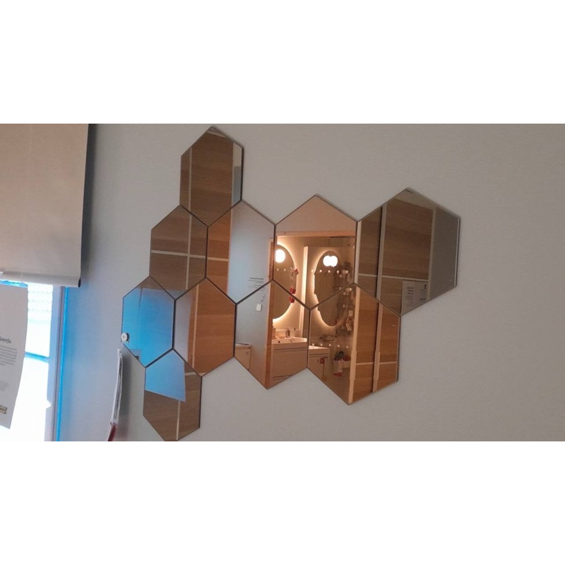 IKEAแท้ HÖNEFOSS เฮอเนฟอส กระจกเงา, 18x21 ซม. 10 ชิ้น