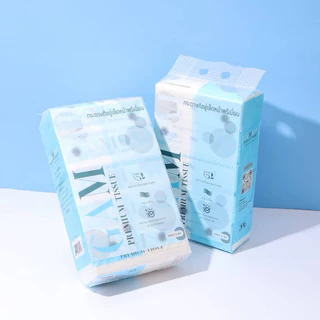[1แพ็ค 5 ห่อ] กระดาษทิชชู่เช็ดหน้า GAMSAI รุ่น PREMIUM TISSUE ขนาด 200 มม. หนา 4 ชั้น 280 แผ่น