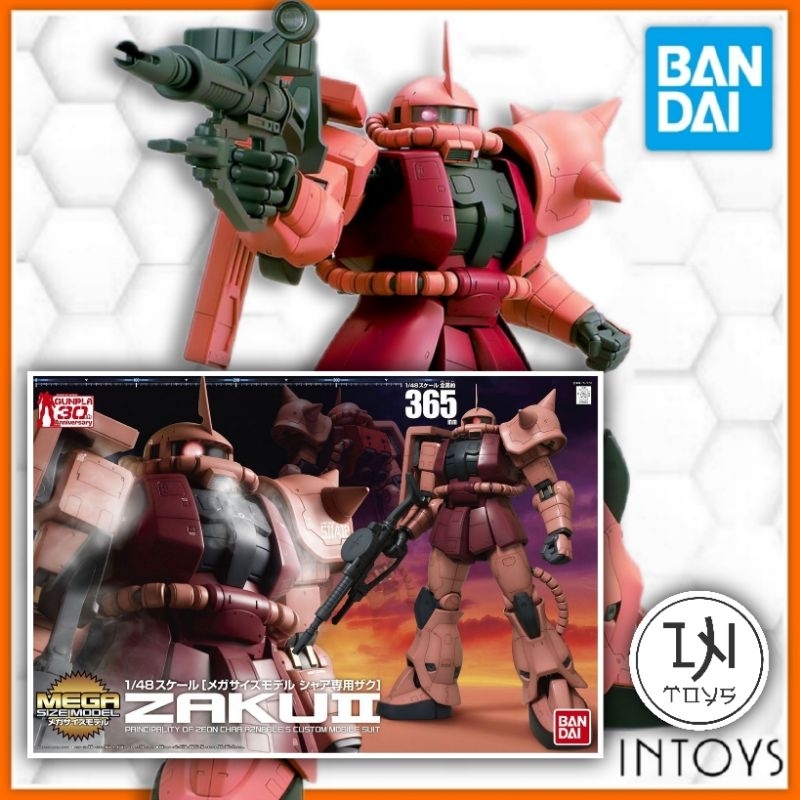 BANDAI - ( MEGA SIZE 1/48) MS-06S Char Aznable Zaku II (Mobile Suit Gundam)  ( Gunpla / Gundam Plast