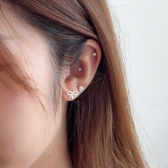 Suwann.na [ราคาต่อเซต] ต่างหู ต่างหูเงินแท้ เซตโบว์ รูปที่ 7