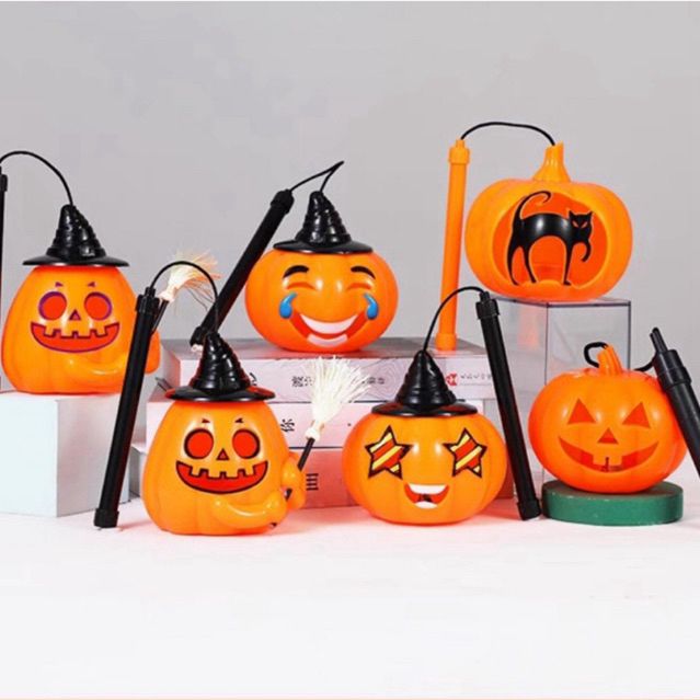ส่งจาก กทม📌เด็กชอบ ♥️ฟักทองฮาโลวีน Halloween แบบหิ้ว ของขวัญสำหรับเด็กโคมไฟ มีแสง อุปกรณ์ เทศกาล มีเสียงหัวเราะ