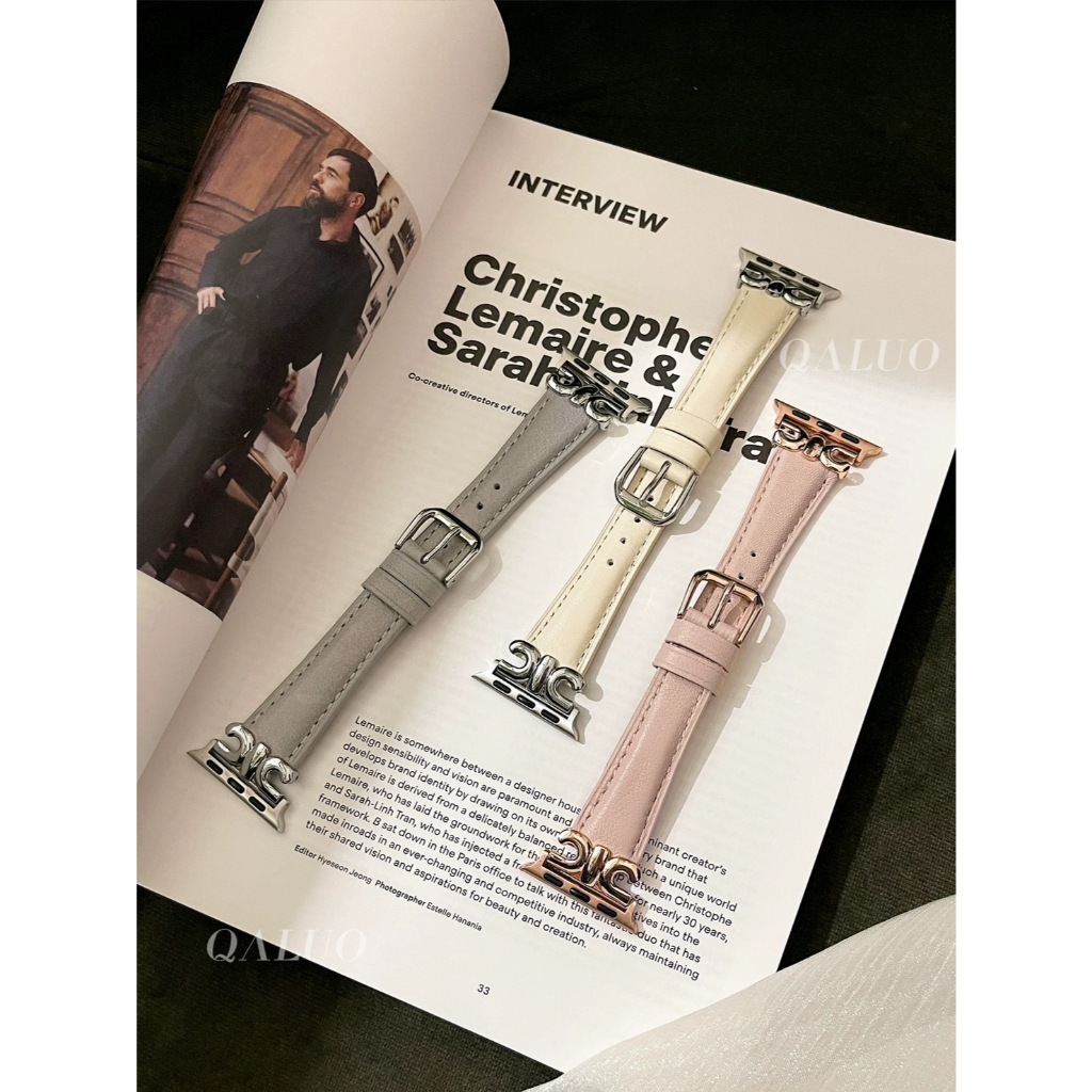 พร้อมส่ง สายหนังสไตล์ CE LINE ใช้ได้กับ Smart Watch 10 9 8 7 6 5 4 3 2 1 Se Ultra CD99 H13mini H14Ultra WatchX X69 X29