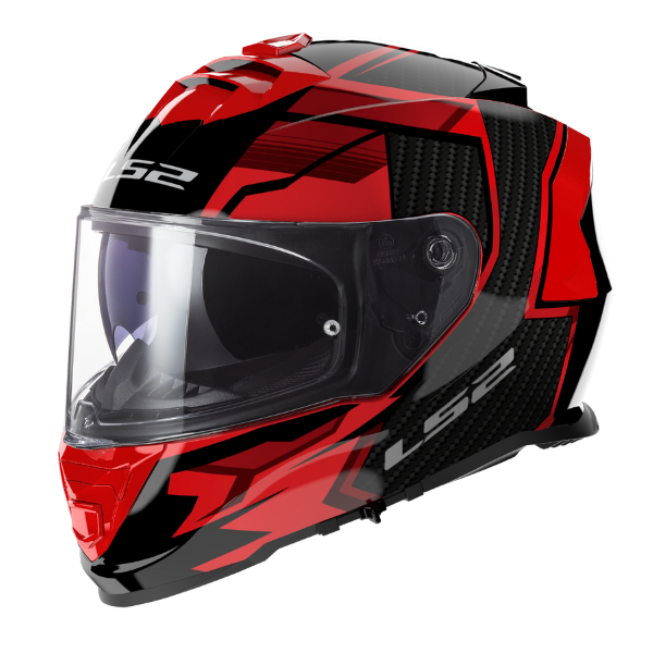 LS2 Helmets FF800 Storm II Tracker Black Red - หมวกกันน็อคเต็มใบ
