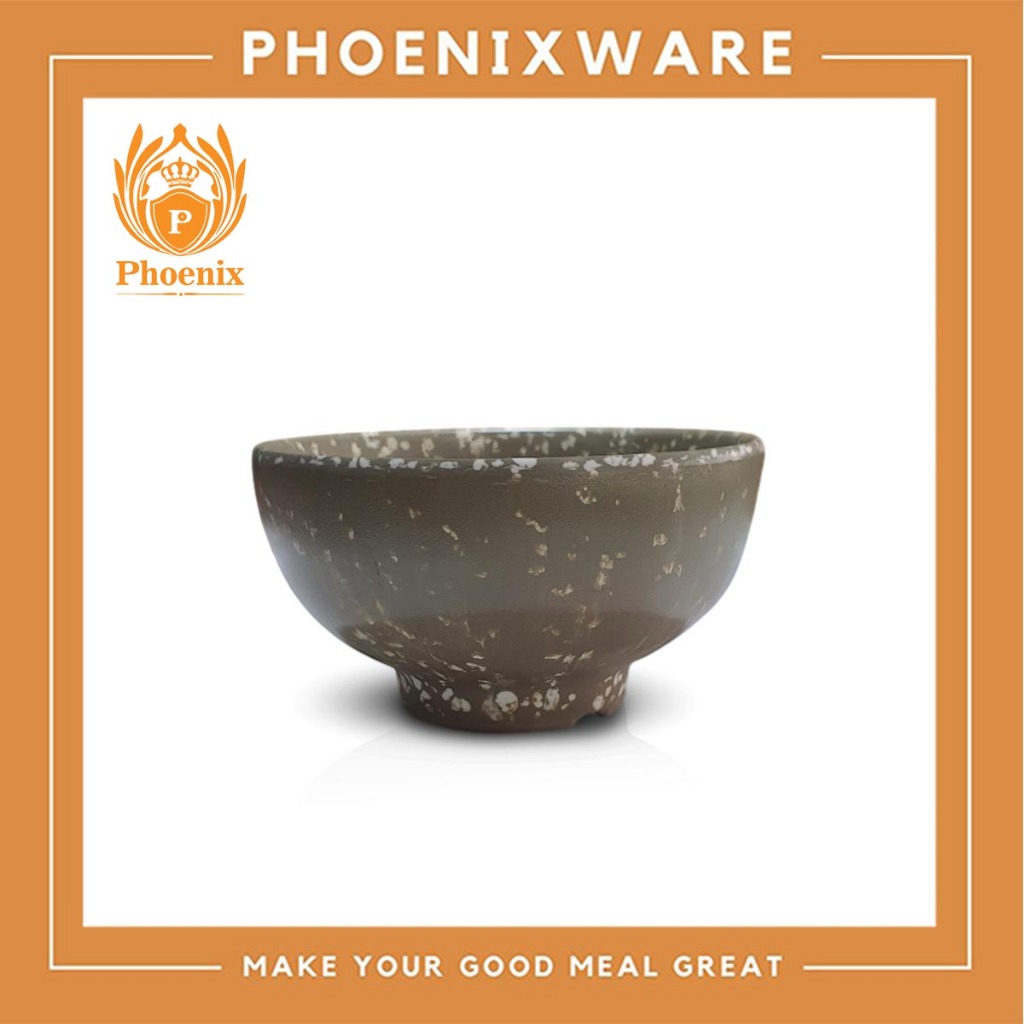 ชามโคม 4.5 นิ้ว เมลามีน สีน้ำตาล ลายจุด Phoenix H164146BR