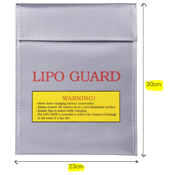ถุงใส่แบตลิโพกันไฟ Li-Po ขนาดเล็ก กลาง และใหญ่ lipo guard แบตเตอรี่ลิโพ