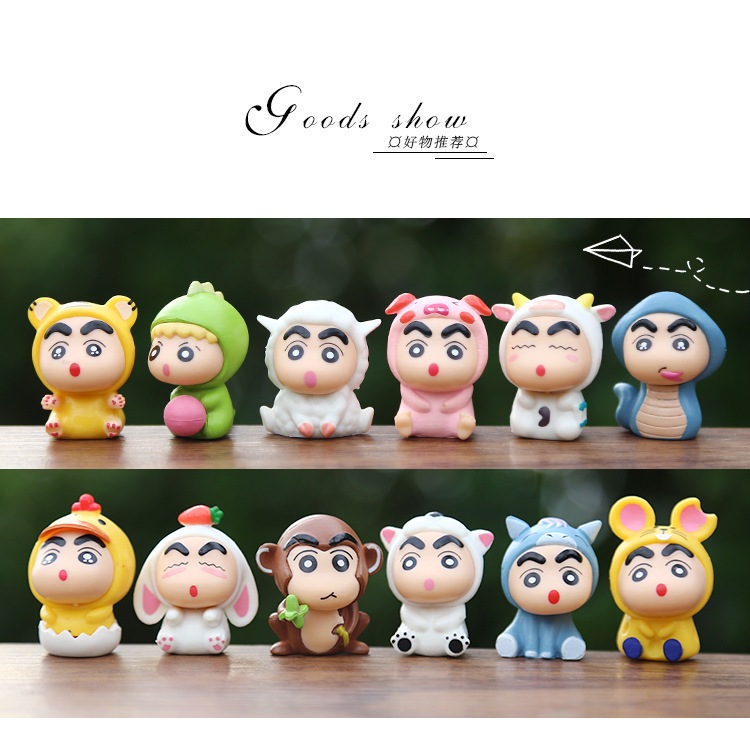พร้อมส่งในไทย โมเดลชินจัง 12 ราศี/เซ็ตการ์ตูน Crayon Shin Chan Action