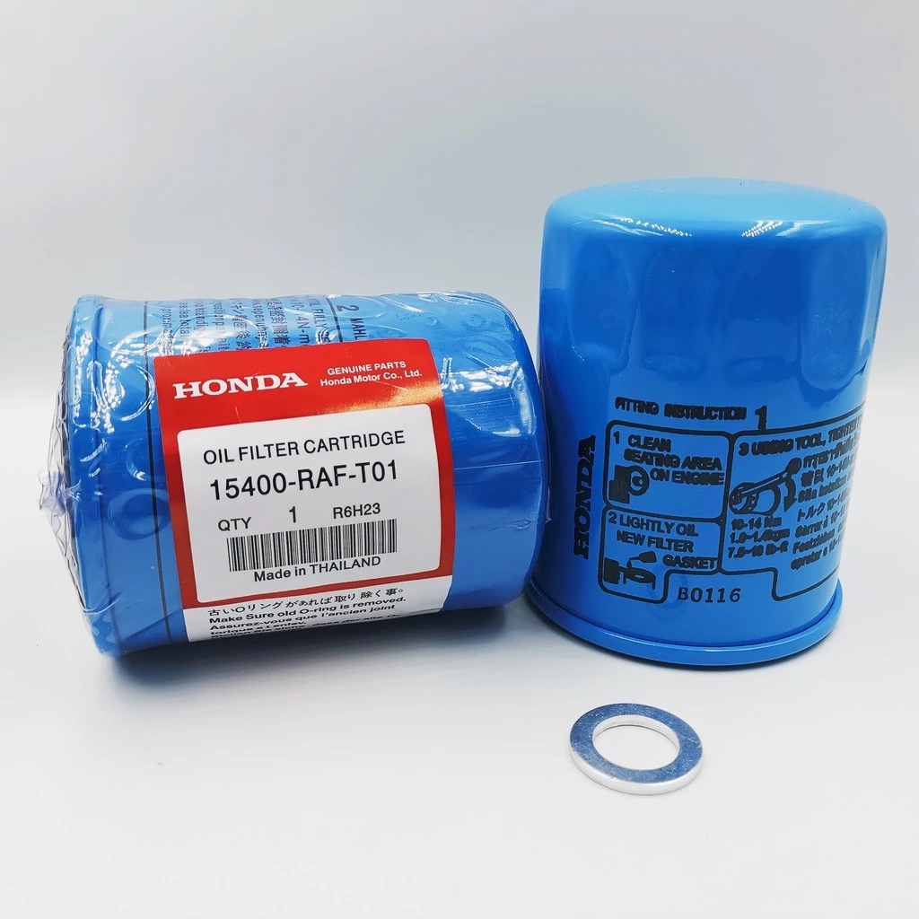 แท้!!! HONDA กรองน้ำมันเครื่องฮอนด้า สำหรับ HONDA ทุกรุ่น แถมแหวนรองแสคนเลส รหัสOEM 15400-RAF-T01