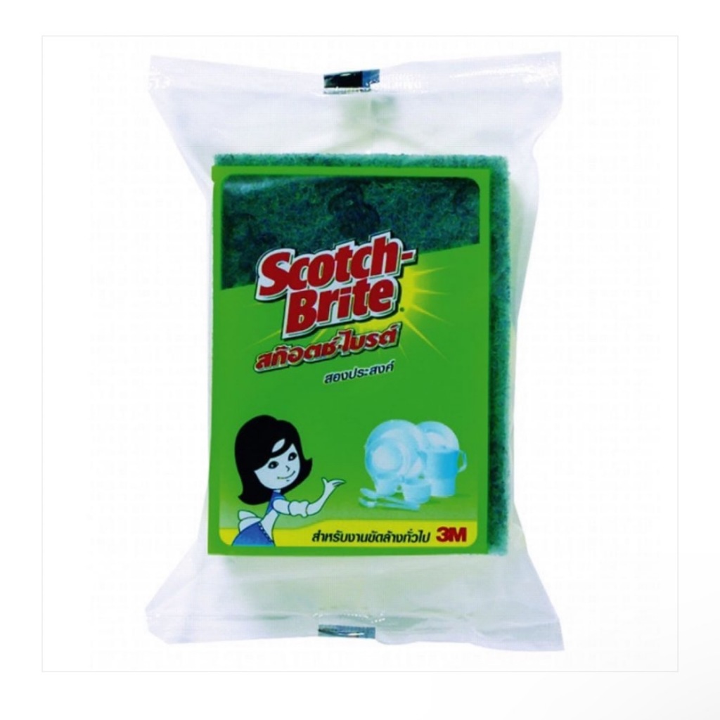 3m Scotch-Brite™ แผ่นใยขัดพร้อมฟองน้ำ ขนาด100มม*75มม.