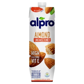 ยกลัง นมอัลมอนด์ อัลโปร ยูเอชที รสจืด 1000 มล. (12 กล่อง) นมแพลนต์เบส UHT Alpro Almond Milk Unsweetened 1000 ml