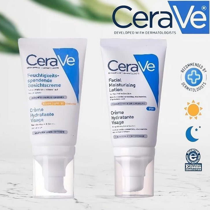 CERAVE FACIAL MOISTURISING LOTION PM/AM 52 ML มอยซ์เจอร์ไรซิ่ง โลชั่นบำรุงผิวหน้า สำหรับผิวธรรมดา เพื่อเพิ่มความชุ่มชื้น