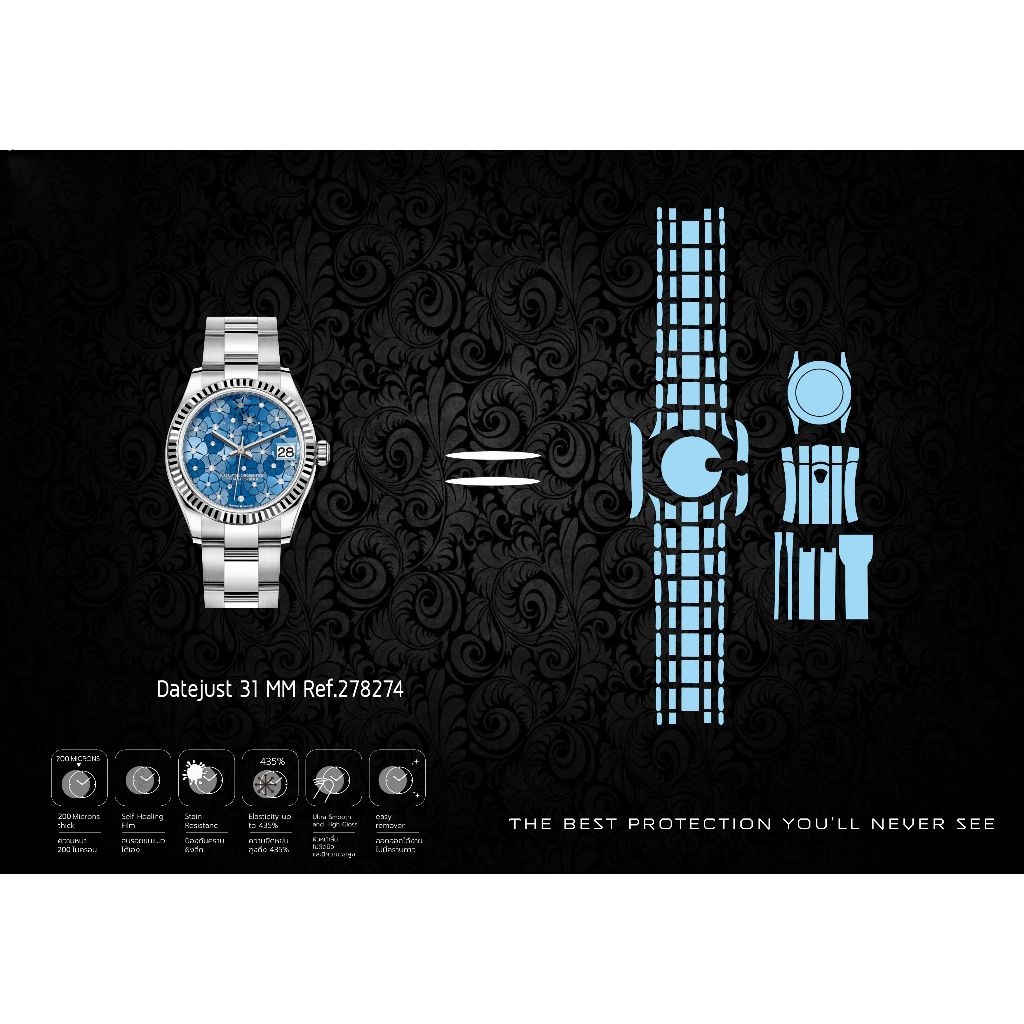 ฟิล์มกันรอยนาฬิกา Protection Film สำหรับ แบรนด์ Rolex Datejust 31mm Ref.278274