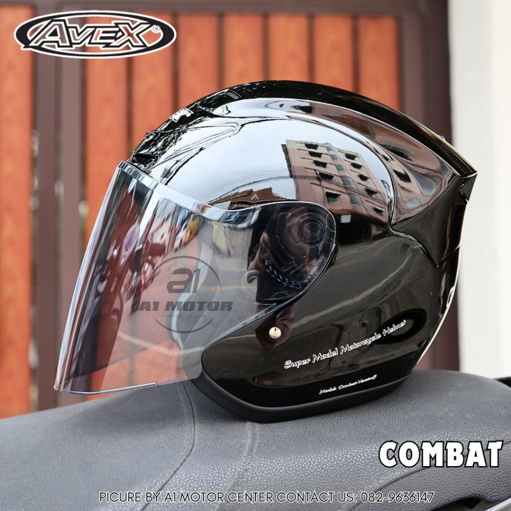 หมวกกันน็อค (Open Face) AVEX รุ่น Combat ไซส์ใหญ่ XL 60-62 / XXL 63-64 cm. ชิลล์หน้าสีเทา มาตรฐาน มอก.