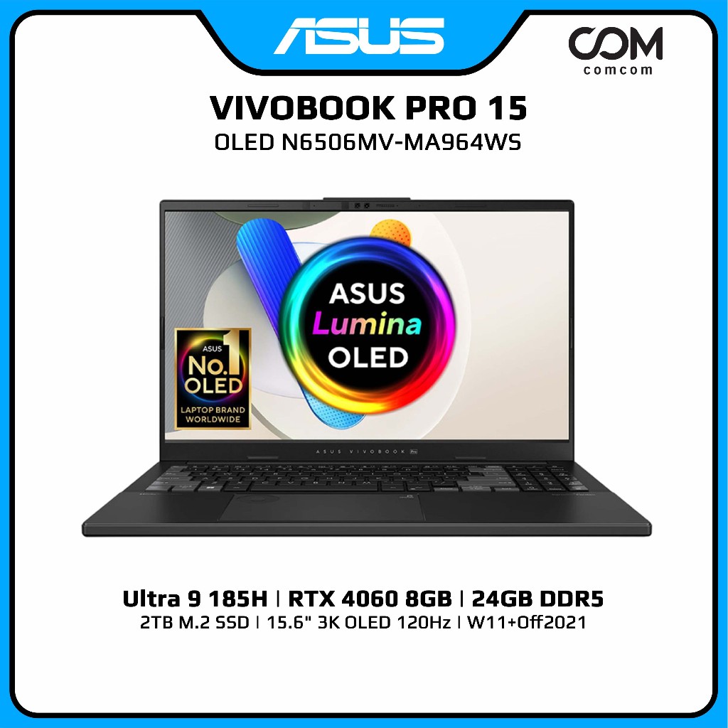 NOTEBOOK (โน้ตบุ๊ค) ASUS VIVOBOOK PRO 15 OLED N6506MV-MA964WS BY COMCOM (ประกัน 2 ปี onsite)
